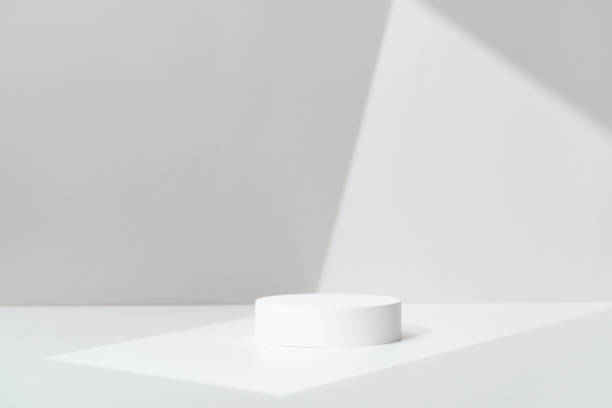 istock Product Presentation White Scene made with Circle Podium for Product Display with Soft Shadows - Modern Presentation Background. Studio Photography. 2182712734