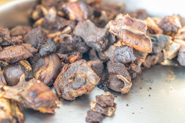 Roasted meat In Chaffing Dish at a Nigerian celebration