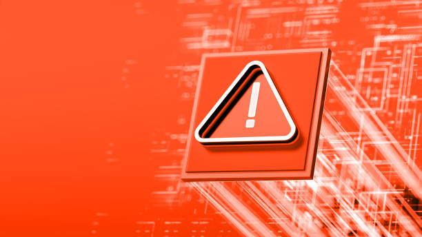 Malware Detected Warning Screen with abstract binary code 3d digital concept