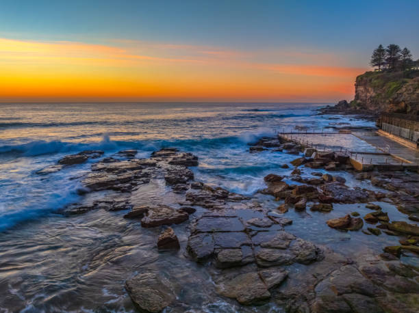 Sunrise at the Seaside with an Orange Horizon