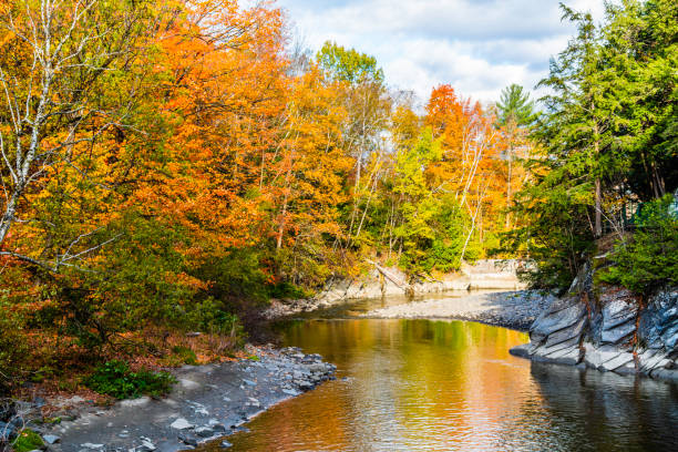 istock Colorful autumn season in Parc de la Gorge 2182722913
