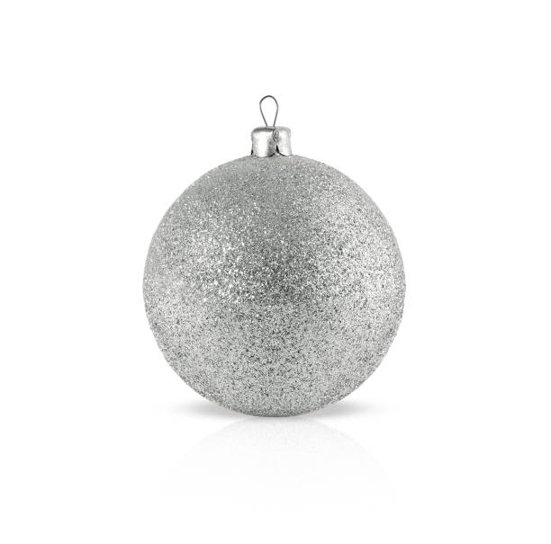 istock Glitter ball on Christmas tree isolated on white 2182724598