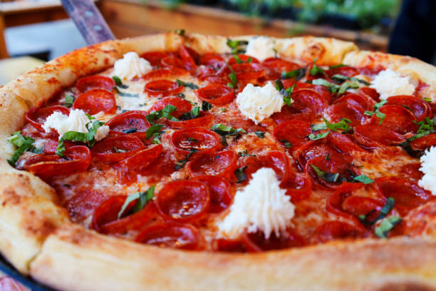 istock Chicago Style Pizza Served Outdoors in Chicago Illinois 2182729058