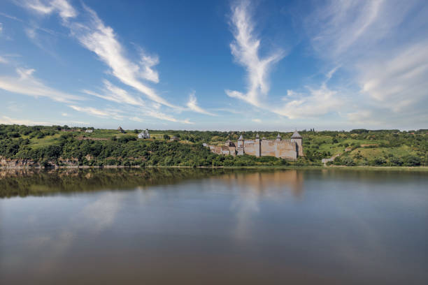 Khotyn Fortress and river Dniester. It is a medieval fortification complex in Ukraine.