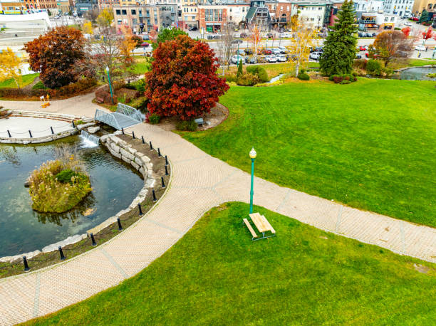 istock Aerial view Heritage Park and Lake Simcoe, Barrie, Canada 2182736792