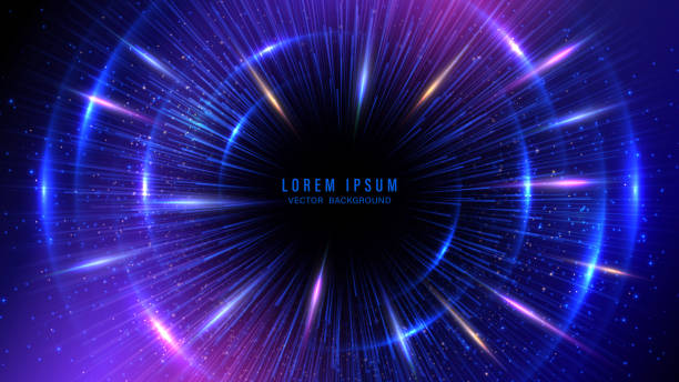 istock Futuristic vibrant abstract background with radial burst of light and energy emanating from center 2182746839