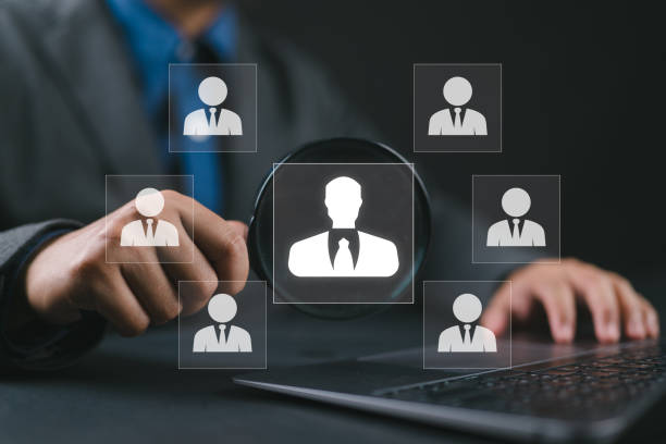 Human resource management (HR) concept. recruitment, leadership and teambuilding. Search and select candidates for jobs. Process of recruiting people to work for the organization