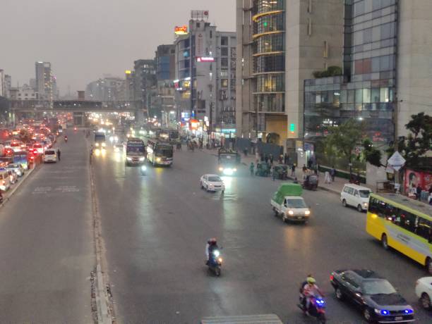 istock traffic in the city at night 2182758429