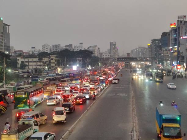istock traffic in the city at night 2182758459