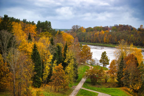istock Stunning autumn landscape with vibrant fall colors and a tranquil river 2182767753