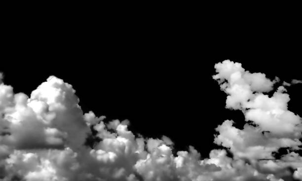 istock Large white clound isolated on black background. Large white clouds overlay, White clouds are at the bottom of the  black background. 2182769271
