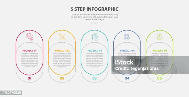 Point Style 5 5 Points Template Infographic Outline Style With 5 Point Step Template ...