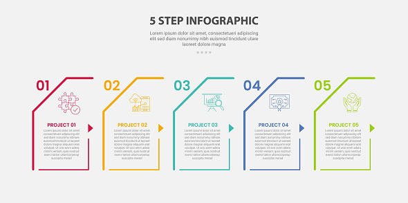 5 Pointer Format 5 Points Template Infographic Outline Style With 5 Point Step Template ...