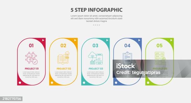 5 Pointer Format 5 Points Template Infographic Outline Style With 5 Point Step Template ...