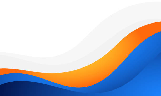 stockillustraties, clipart, cartoons en iconen met dynamic wave pattern banner background design - oranje