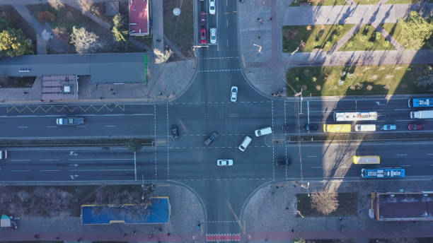 istock City crossroads aerial view. 2182786198