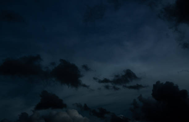 istock Cloud storm sky dark halloween background rain lightning thunder stoumy typhoon Nature light scene rainy atmosphere damage effect carbon dioxide dust air pollution 2.5 Pm, texture nature windstorm. 2182787841