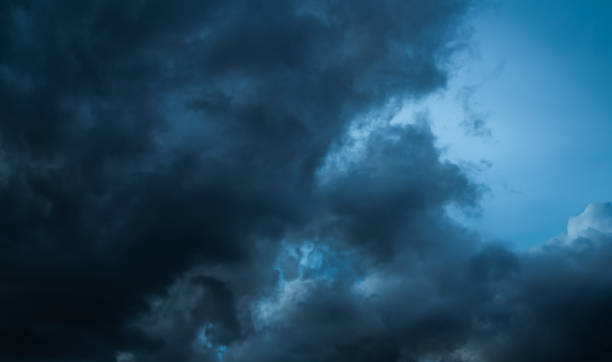 istock Cloud storm sky dark halloween background rain lightning thunder stoumy typhoon Nature light scene rainy atmosphere damage effect carbon dioxide dust air pollution 2.5 Pm, texture nature windstorm. 2182788005