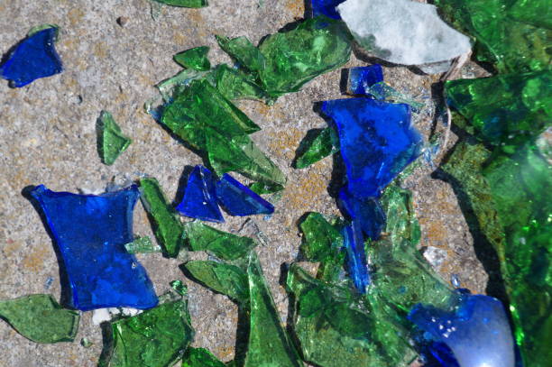 istock Broken glass in close-up. A broken glass bottle. 2182796627