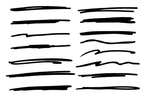 istock Highlighter collection, brush lines, isolated in white background. Marker yellow set, brush pen hand drawn underline. 2182797073