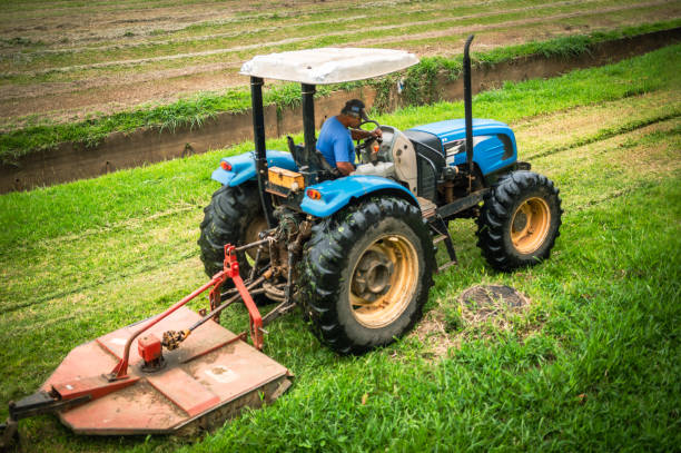 istock Commercial lawn mower in operation 2182799541