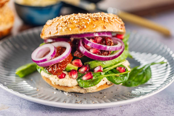 istock Bagel With Hummus and Avocado 2182801305