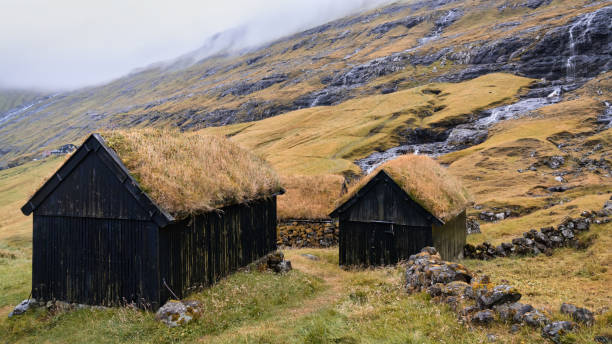 istock Faroe Islands Streymoy Island Traditional Grass Covered Barns 2182805181