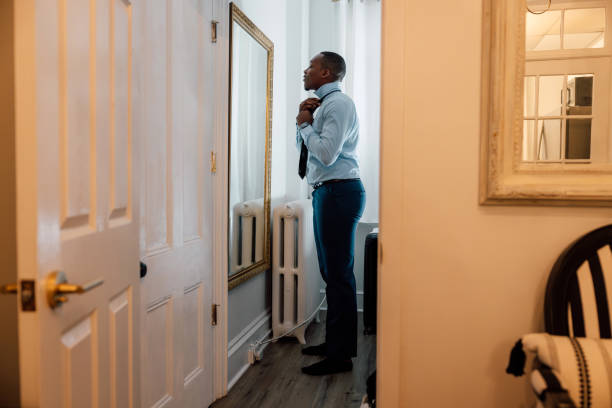 Businessman getting ready for a meeting