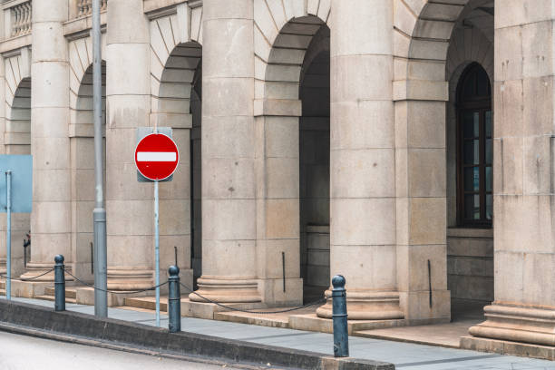Stop sign at Finance district in Hong Kong