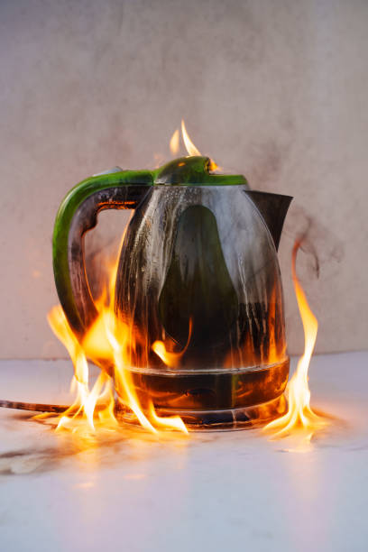 istock A electric kettle engulfed in flames 2182811943
