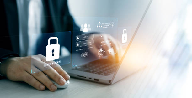 istock Data protection concept.Datum information privacy.Protecting herself from cyber attacks and personal data.Cyber security network.Cyber security protection concept. 2182812402