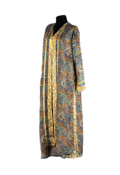 istock beautiful asian long dress with floral pattern isolated on white background 2182813446