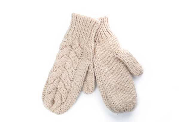istock Pair of mittens isolated on white background 2182814844