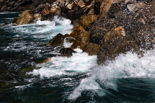 Rocky coastline in Latina Italy