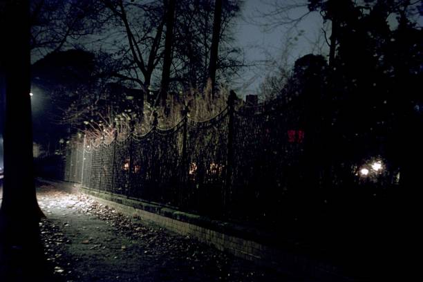 istock Street Sidewalk at Dusk 2182820729