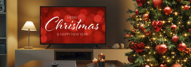 istock Christmas wishes on the TV screen 2182820949