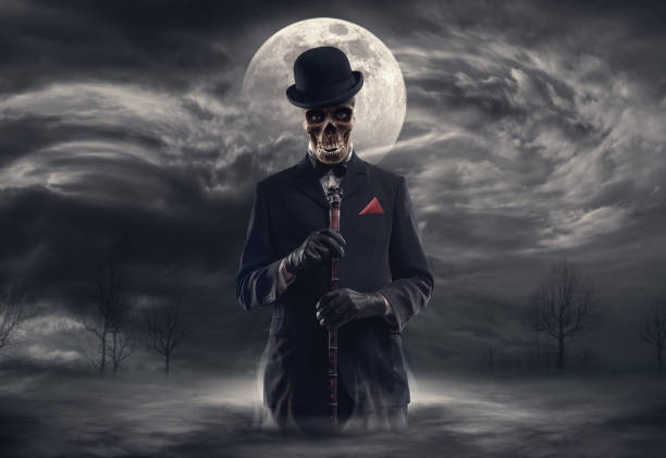 istock Creepy evil character surrounded by fog 2182821188