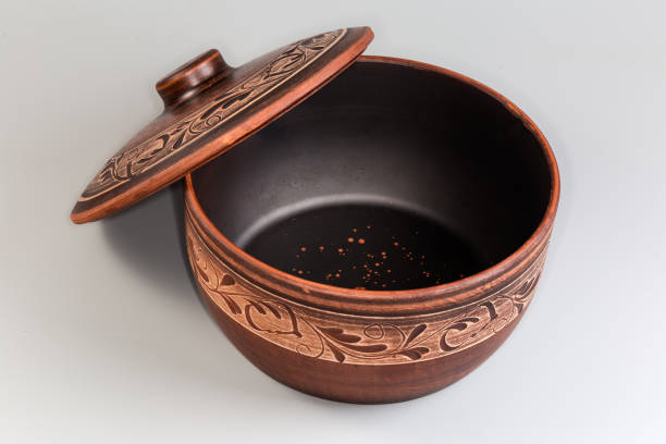 istock Big clay pot with removed lid for cooking in oven 2182821836