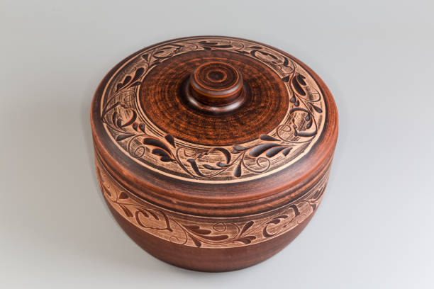 istock Big clay pot with lid for cooking in an oven 2182822017