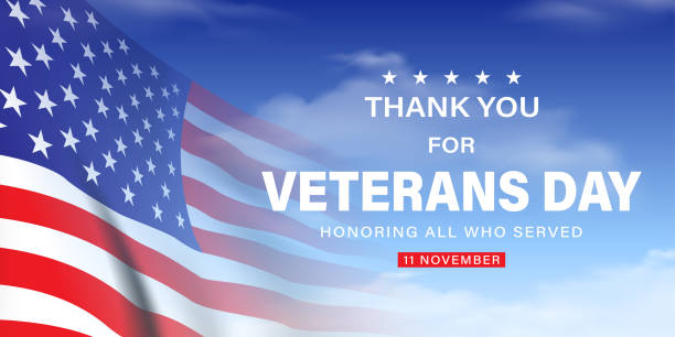 istock Happy Veterans Day banner. Honoring all who served. Vector illustration 2182822975