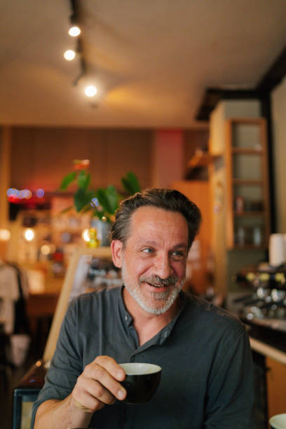 istock Close up photo of a man drinking coffee 2182827651