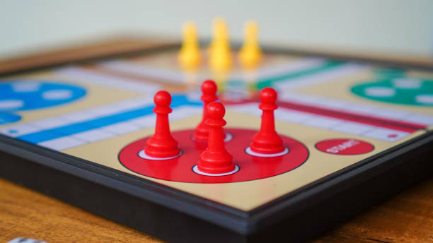 istock Red player pawn for ludo game 2182837393