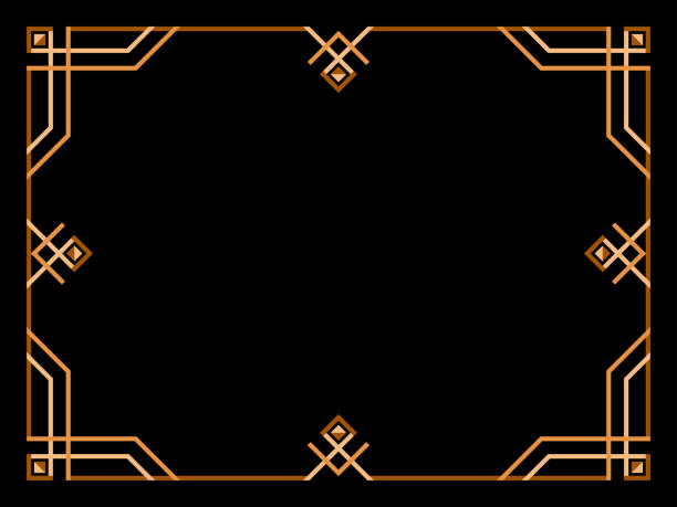 istock Art deco frame. Vintage linear border. Geometric gold frame in line art style. Design a template for invitations, leaflets and greeting cards. Vector illustration 2182838281