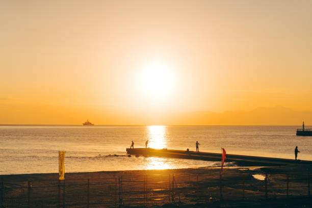 istock Beautiful ocean sunset at Enoshima 2182840937