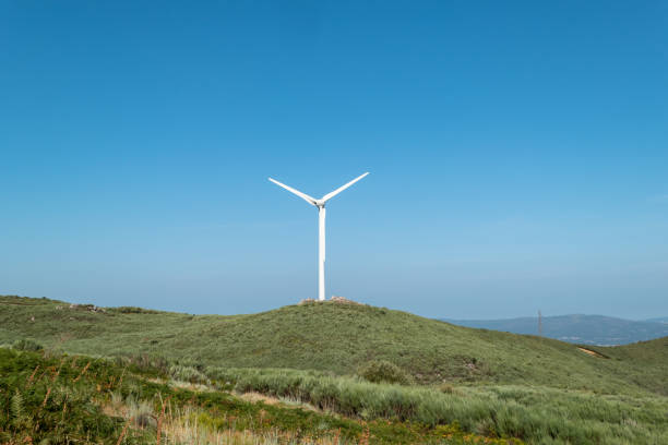 Mountain and wind farm of Serra do Caramulo in the district of Viseu in Portugal