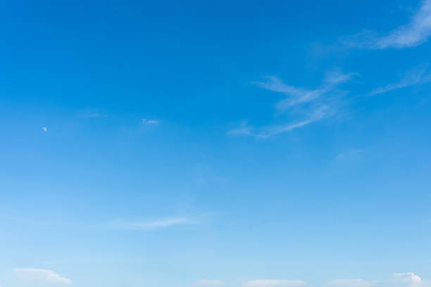 istock Beautiful blue sky dotted with fluffy white clouds, a breathtaking summer landscape 2182850040