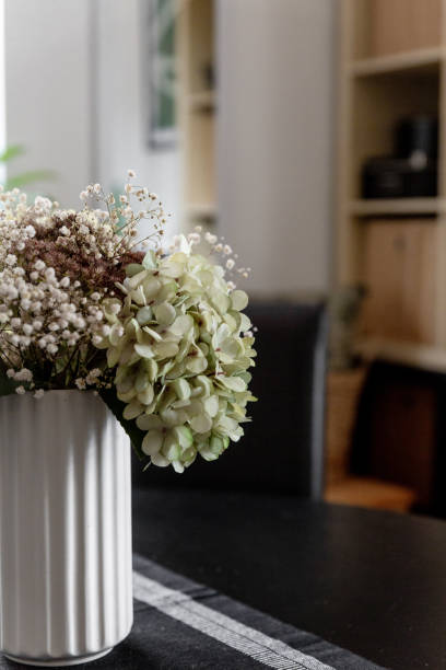 vase flowers  table apartment interior ecology decoration