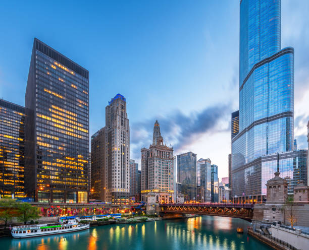 istock Chicago, Illinois, USA Cityscape at Blue Hour 2182851871
