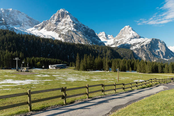Beautiful Austrian countryside and forest landscape view