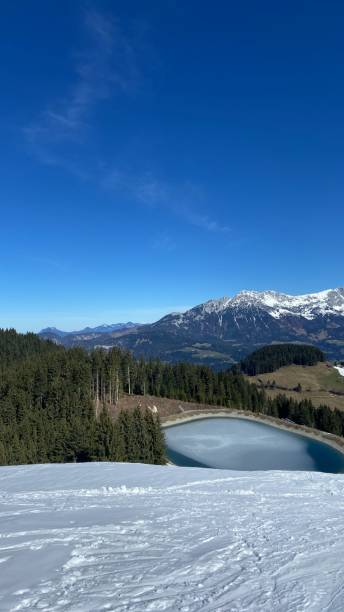 istock Icy lake in mountains 2182852508